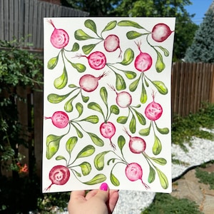 Hand Painted Watercolor Vegetable 9&quot;x12&quot; Original Painting