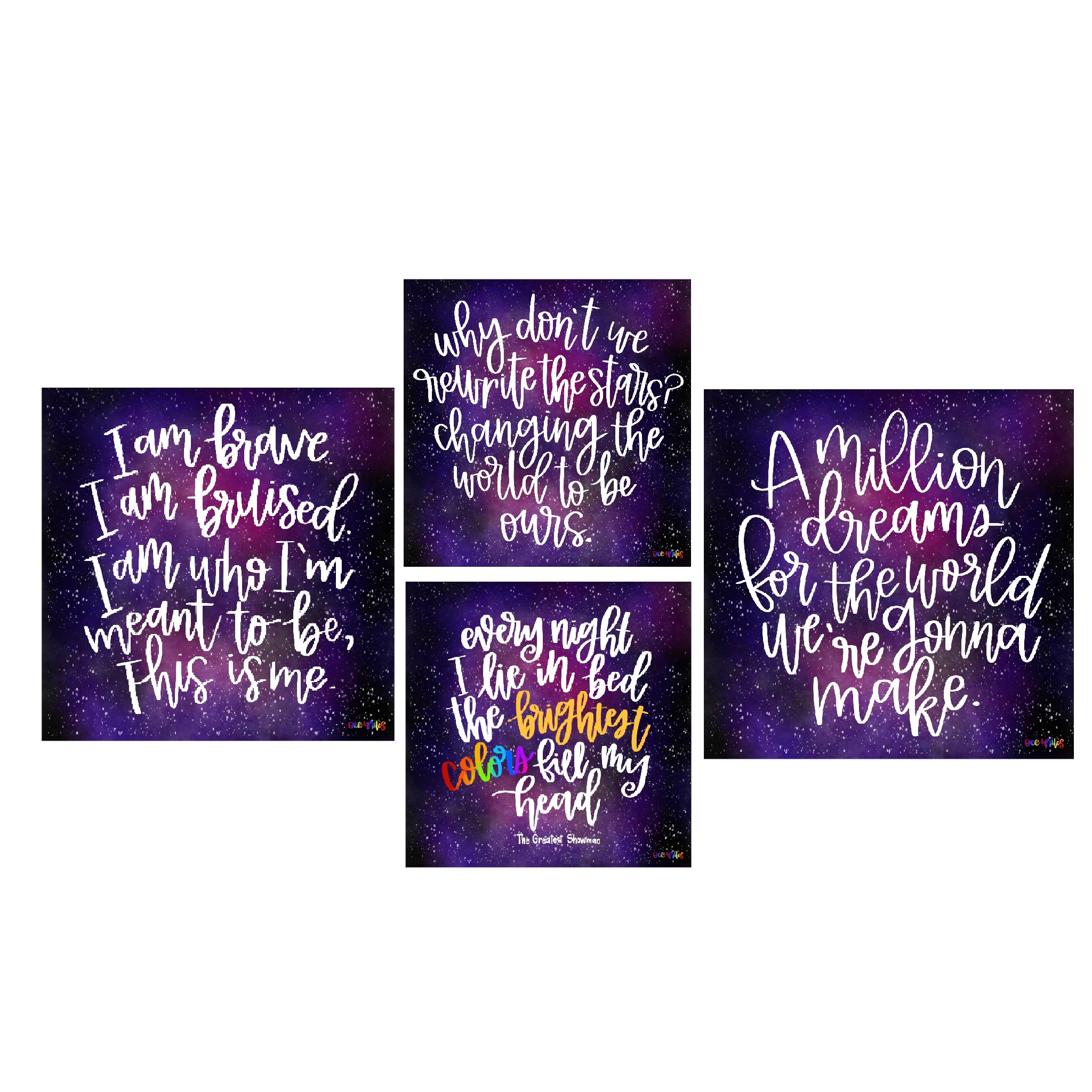 Greatest Showman Quote Pack Hand Lettered Printable Wall | Etsy