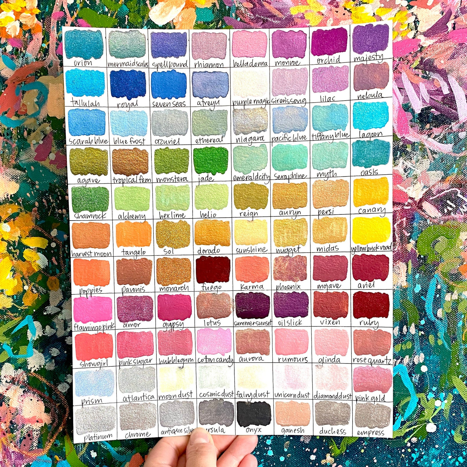 Rainbow Color Chart Hand Painted Wall Art | Etsy