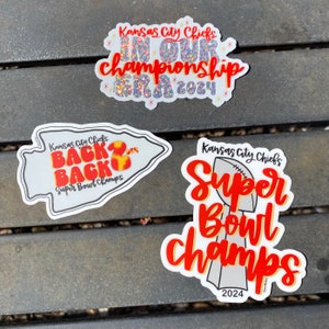 In Our Championship Era 2024 Super Bowl Champs Kansas City Chiefs Taylor Swift Durable Waterproof Vinyl Sticker image 4