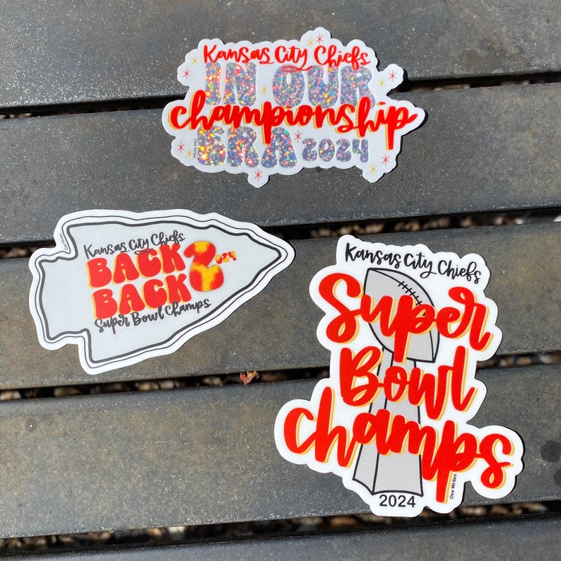 In Our Championship Era 2024 Super Bowl Champs Kansas City Chiefs Taylor Swift Durable Waterproof Vinyl Sticker image 4