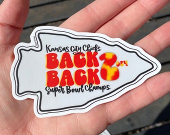 Super Bowl Champs 2024 dos à dos - Sticker vinyle imperméable durable Chiefs de Kansas City