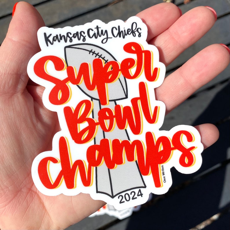 2024 Super Bowl Champs Kansas City Chiefs Durable Waterproof Vinyl Sticker image 2