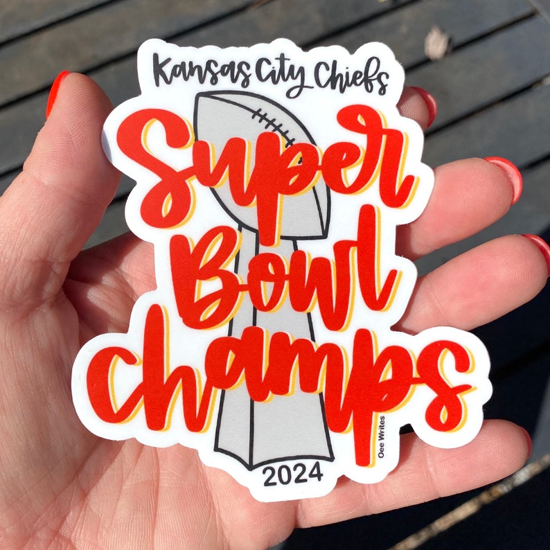 2024 Super Bowl Champs Kansas City Chiefs Durable Waterproof Vinyl Sticker image 1