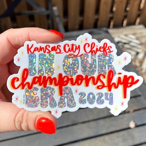 In Our Championship Era 2024 Super Bowl Champs Kansas City Chiefs Taylor Swift Durable Waterproof Vinyl Sticker image 1