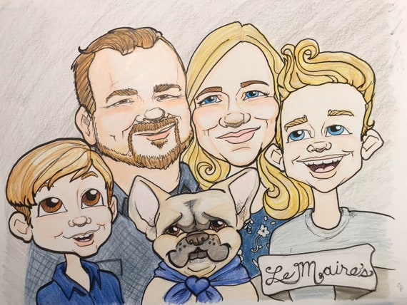 Group /& Family Caricature Portraits 11x14
