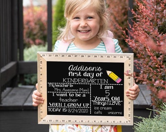 Last Day of School Sign, First Day of School Chalkboard, Reusable Day of School Sign, First Day of Preschool