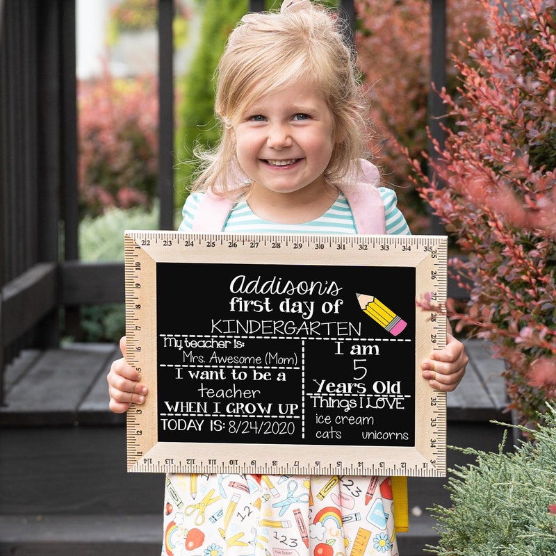 First Day Chalkboard Etsy