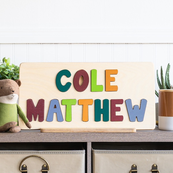 Wooden Name Puzzle, Easter Gifts for Kids, Personalized Gifts, First Birthday, New Baby Gift, Learning Toy, Kids Birthday Gift, Wood Toys