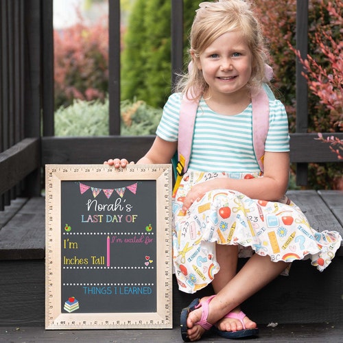 Last Day of School Chalkboard Reusable Last Day of School | Etsy
