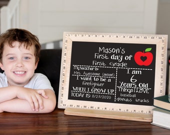 First Day of School Sign, 1st Day of School, First and Last Day, Back to School Chalkboard, 1st Day of Kindergarten, Preschool, Reusable