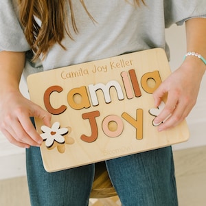 Daisy Wooden Name Puzzle, Easter Gifts for Kids, Name Puzzle Toddlers, Full Name Upper and Lowercase, Montessori, Baby Shower, Newborn