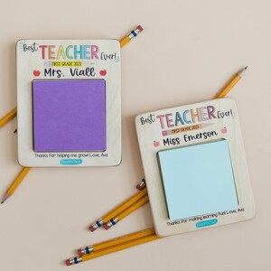 Teacher Appreciation Gifts, Sticky Note Holder, Post it Holder, Personalized Teacher Gifts, End of Year Gift for Teacher image 2