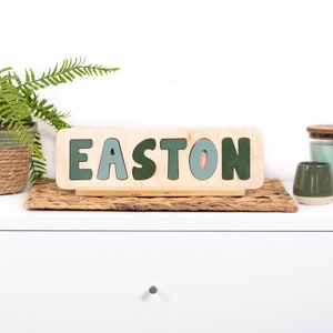 Wooden Name Puzzle, Easter Gifts, Personalized Gift for Toddler, First Birthday Gift for Boy, New Baby Gift, Gift for Kids, Montessori Toys image 1