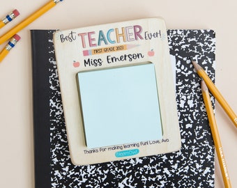 Teacher Appreciation Gifts, Sticky Note Holder, Post it Holder, Personalized Teacher Gifts, End of Year Gift for Teacher