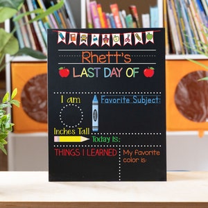 Personalized Last Day of School Chalkboard, Last Day of School Sign, Kindergarten Sign, Photo Prop for Kids