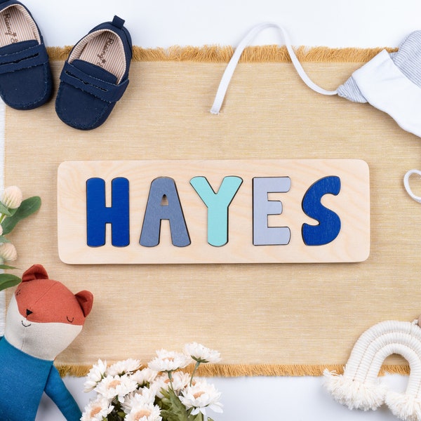 Personalized Name Puzzle, Easter Gifts for Kids, Wooden Name Puzzle, Personalized Gift for Boy, Baby's First, Wooden Toy, Puzzle for Boys