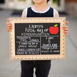 First Day of School Sign, First and Last Day of School Sign, Back to School Sign, School Board, Kindergarten Sign, Preschool Sign, 1st Day image 1