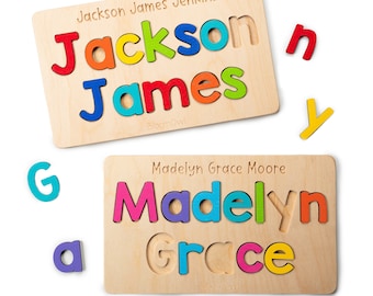 Wooden Name Puzzle, Easter Gift for Kids, Full Name Puzzle, Personalized Gifts Toddler , Montessori Toys, Baby Shower Gift, Newborn Gift