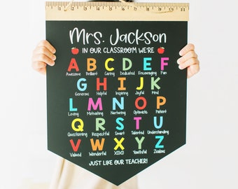 Teacher Appreciation Gift, Name Sign, End of Year Teacher Gift, Personalized Teacher Thank You, Appreciation Week, Chalkboard Ruler Sign