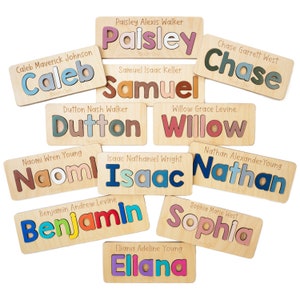 Wooden Name Puzzle, Upper and Lowercase, Easter Gifts for Kids, Name Puzzles for Toddlers and Baby, Montessori, Baby Shower, Newborn Gift