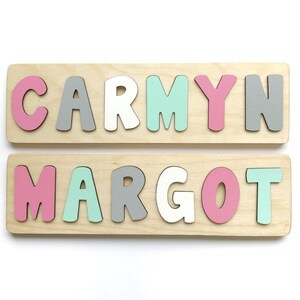 Casse-tête prénom en bois, Cadeau de la Saint-Valentin, Cadeaux de Pâques, Casse-tête personnalisé pour fille, Jouets éducatifs, Petite fille, Cadeau d'anniversaire image 6