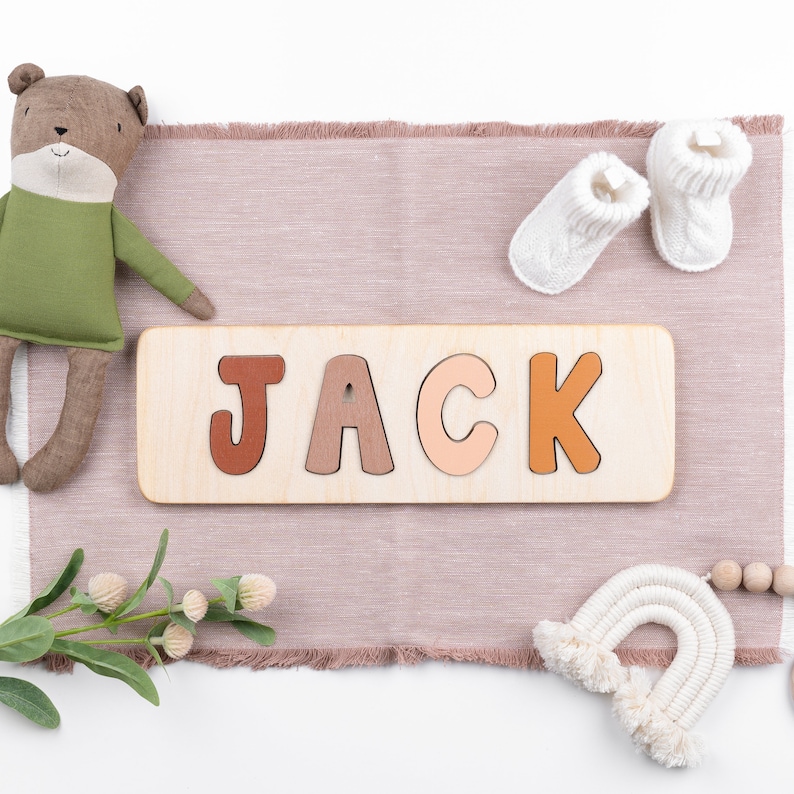 Wooden Name Puzzle, Valentine's Day Gift, Easter Gifts, Personalized Gift for Kids, Toddler Toys, New Baby Gift, Custom Name Puzzle image 7