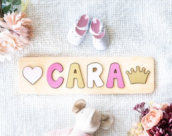 Wood Name Puzzle, Personalized Easter Gifts for Girl, Valentines Day Gift, Wooden Toy, First Birthday, New Baby Gift, Baby Name Puzzle