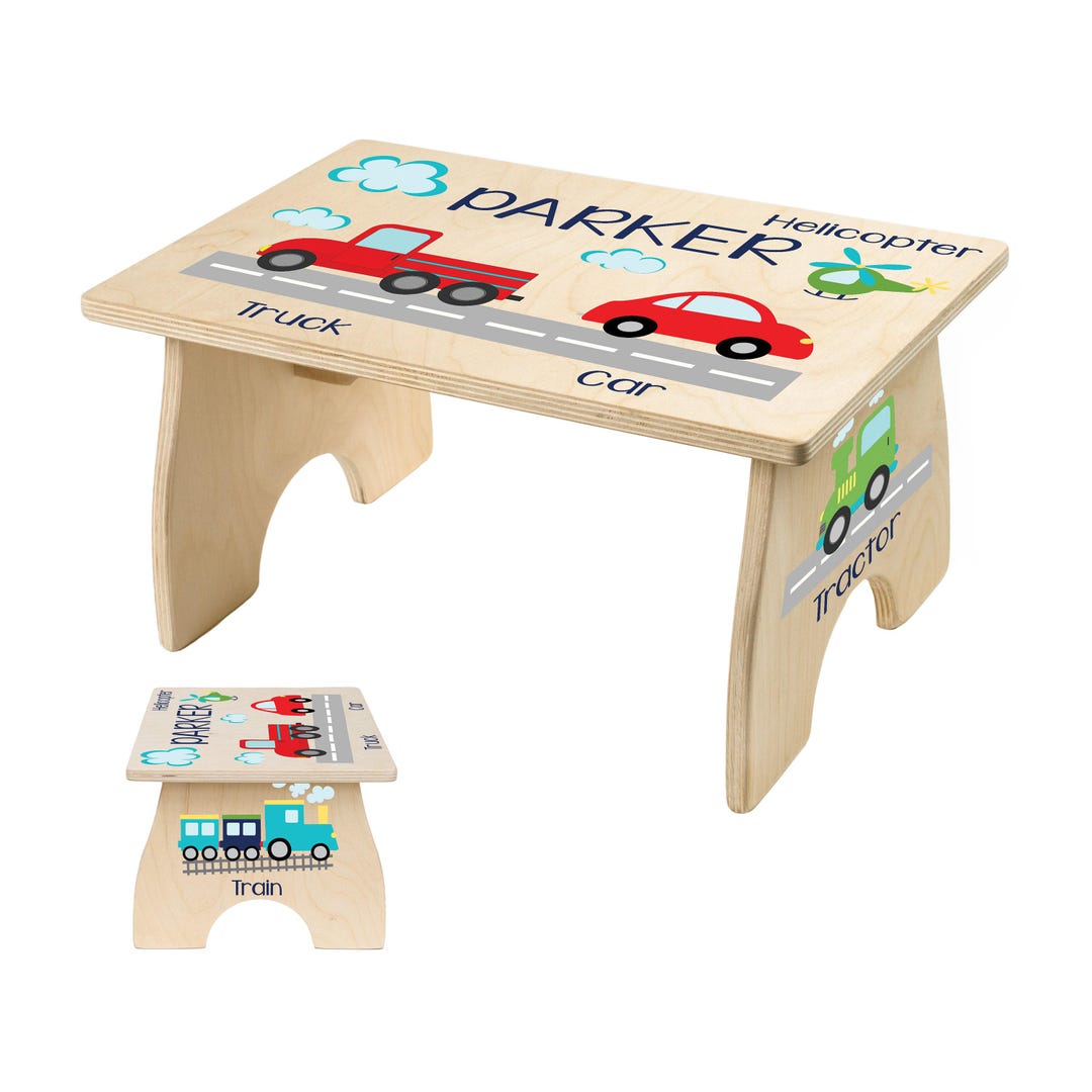 Toddler Step Stool, Truck Step Stool for Kids, Personalized