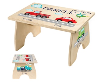 Toddler Step Stool, Truck Step Stool for Kids, Personalized