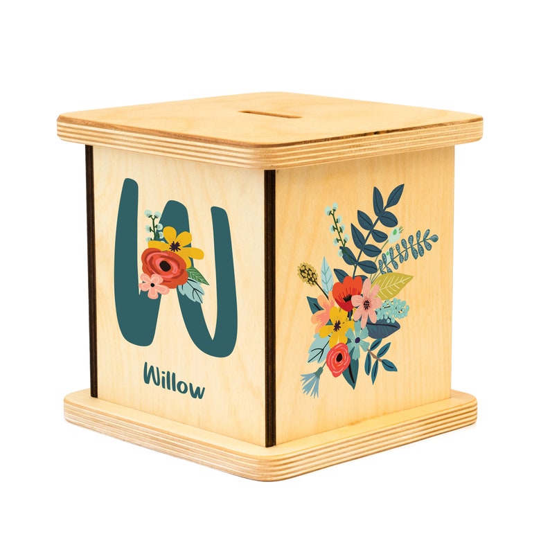 Floral Piggy Bank, Christmas Gifts for Girl, Flower Girl Proposal