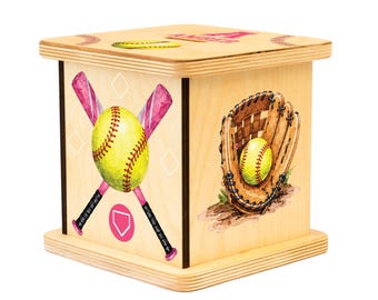 Softball Piggy Bank for Kids, Personalized Gift, Fun Piggy Bank for Girls, Custom Coin Bank, Christmas Gift, First Birthday Gift,Baby Shower