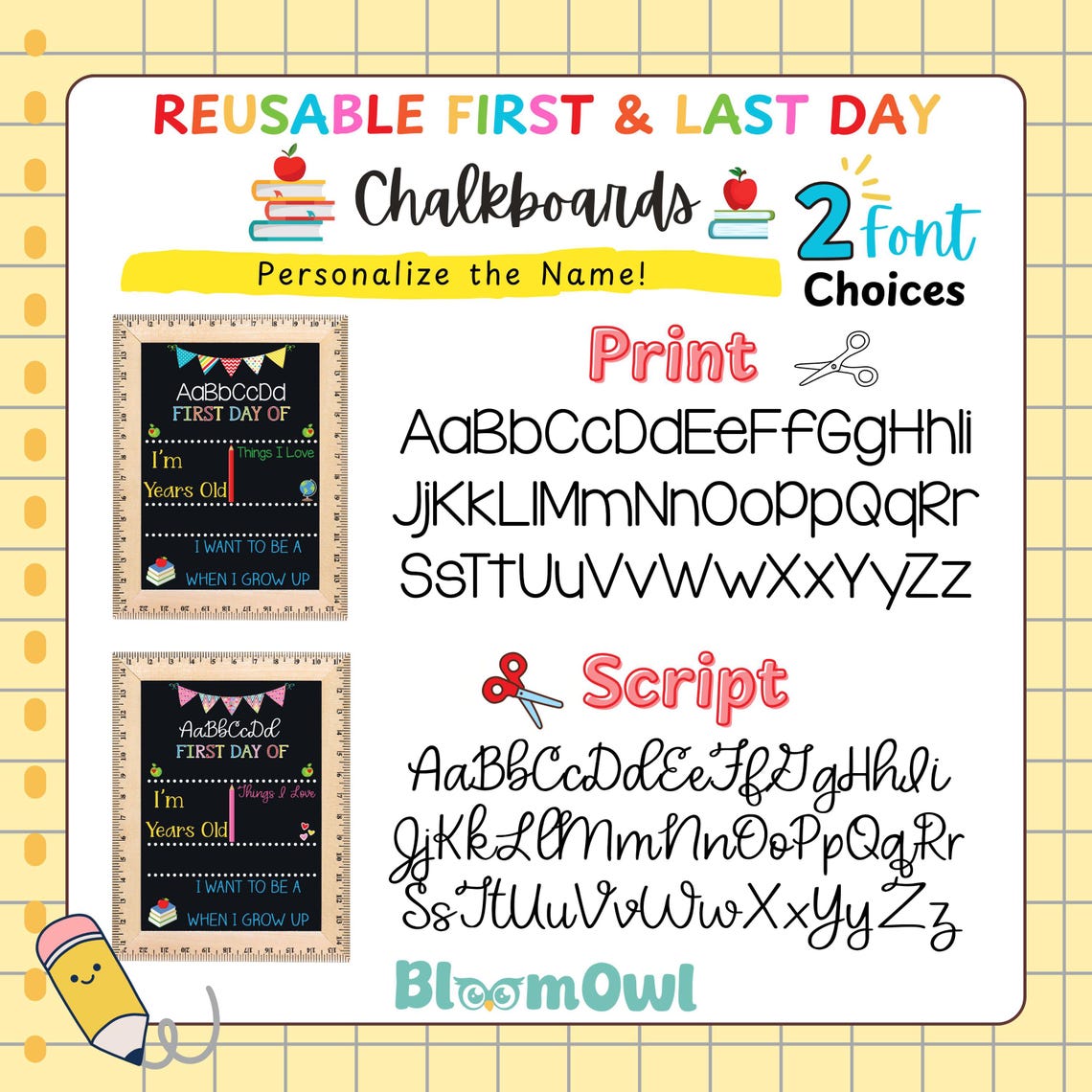 Last Day of School Chalkboard, Reusable Last Day of School Sign With ...