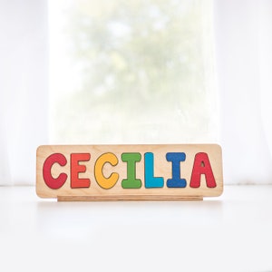 Custom Name Puzzle For Kids, Easter Gifts, Wooden Name Puzzle, Personalized Gift for Baby, Toddler Puzzle, Wooden Montessori Toys.