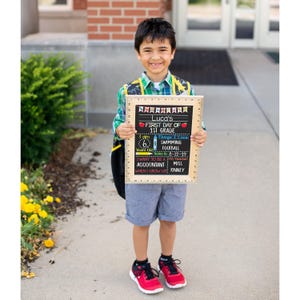First Day of School Sign, First Day of Kindergarten Sign, 1st Day of Preschool, Back to School Chalkboard, Reusable, First and Last Day Sign image 2