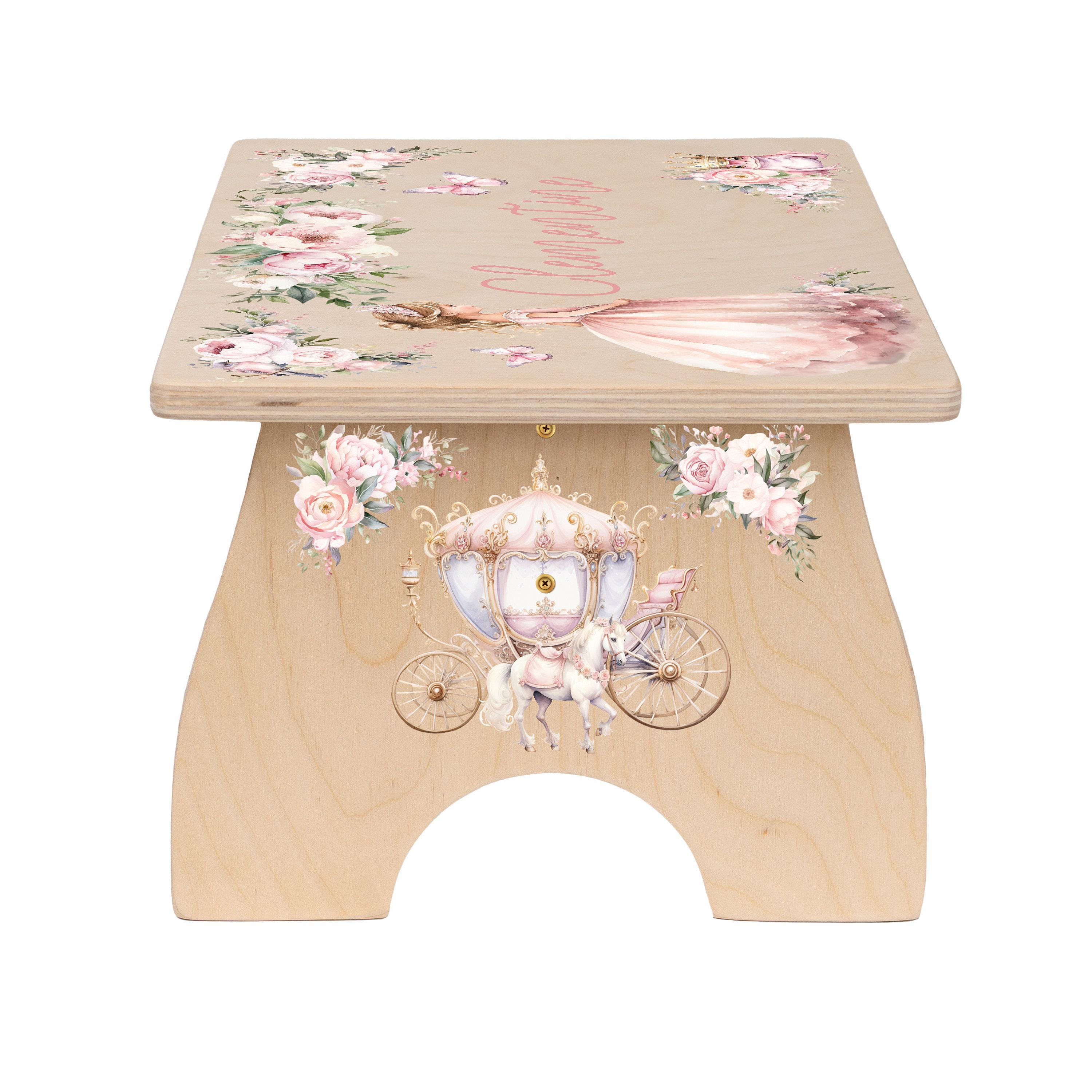 Princess Stool Princess Step Stool, Personalized Stool for Girls, Princess Birthday ...