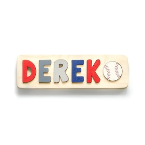 Personalized Name Puzzle, Easter Gifts For Boys, Baseball Puzzle for Toddler, Custom Name Puzzle for Boy, Sports Puzzle, New Baby Gift