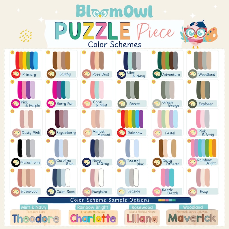 a poster with a bunch of different colors on it