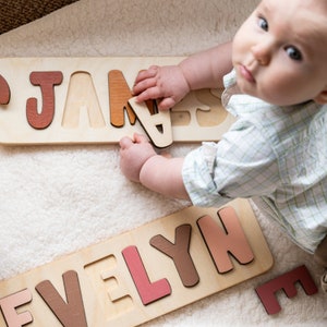 Wooden Name Puzzle, Valentine's Day Gift, Easter Gifts, Personalized Gift for Kids, Toddler Toys, New Baby Gift, Custom Name Puzzle image 6