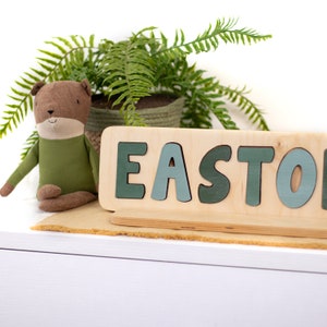 Wooden Name Puzzle, Easter Gifts, Personalized Gift for Toddler, First Birthday Gift for Boy, New Baby Gift, Gift for Kids, Montessori Toys image 3