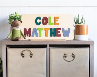 Casse-tête nominatif en bois, Cadeaux de Pâques pour les enfants, Cadeaux personnalisés, Premier anniversaire, Cadeau de naissance, Jouet d'apprentissage, Cadeau d'anniversaire d'enfant, Jouets en bois