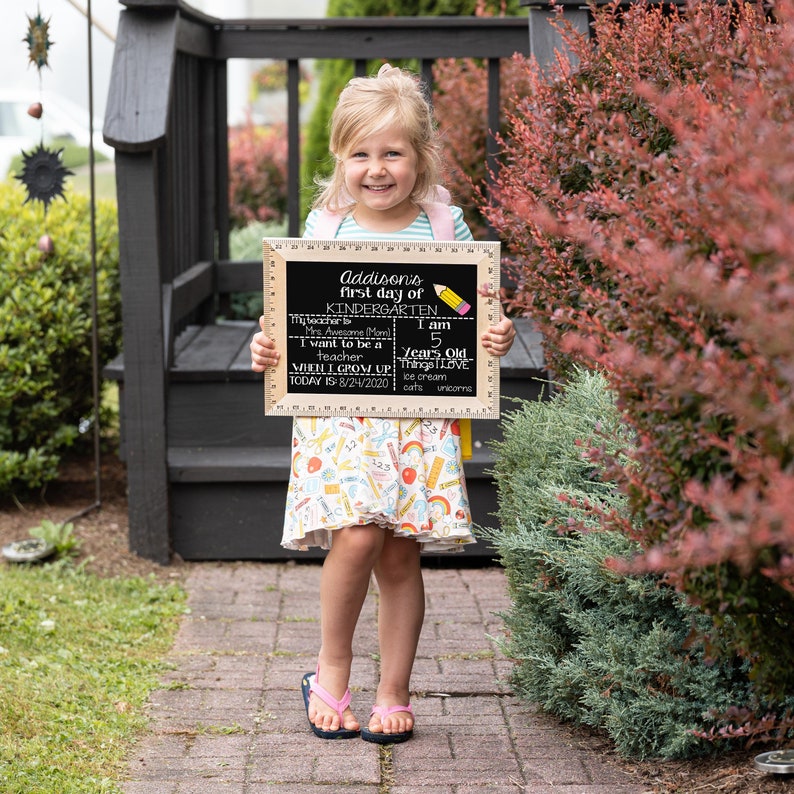 First Day of School Sign, First Day Last Day of School Chalkboard, First and Last Day, Back to School, 1st Day of Kindergarten, Preschool image 6