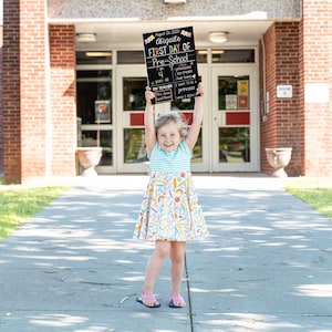 First Day of School Sign, First Day of Kindergarten Sign, 1st Day of Preschool, Back to School Chalkboard, Reusable School Sign, Last Day image 4