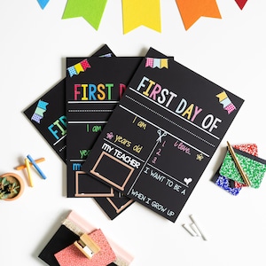 First Day of School Sign, First Day of Kindergarten Sign, 1st Day of Preschool, Back to School Chalkboard, Reusable School Sign, Last Day image 5
