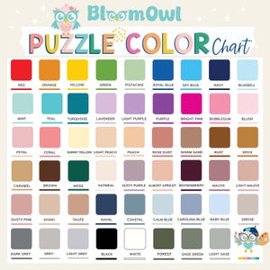 a color chart for the bloomow puzzle color chart
