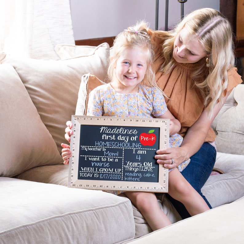 First Day of School Sign, First Day Last Day of School Chalkboard, First and Last Day, Back to School, 1st Day of Kindergarten, Preschool image 9