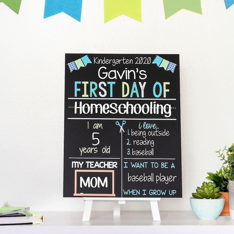 First Day of School Sign, First Day of Kindergarten Sign, 1st Day of Preschool, Back to School Chalkboard, Reusable School Sign, Last Day image 2
