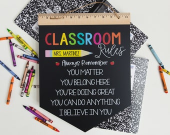 Teacher Appreciation Gift, Name Sign, End of Year Teacher Gift, Personalized Teacher Thank You, Appreciation Week, Chalkboard Ruler Sign