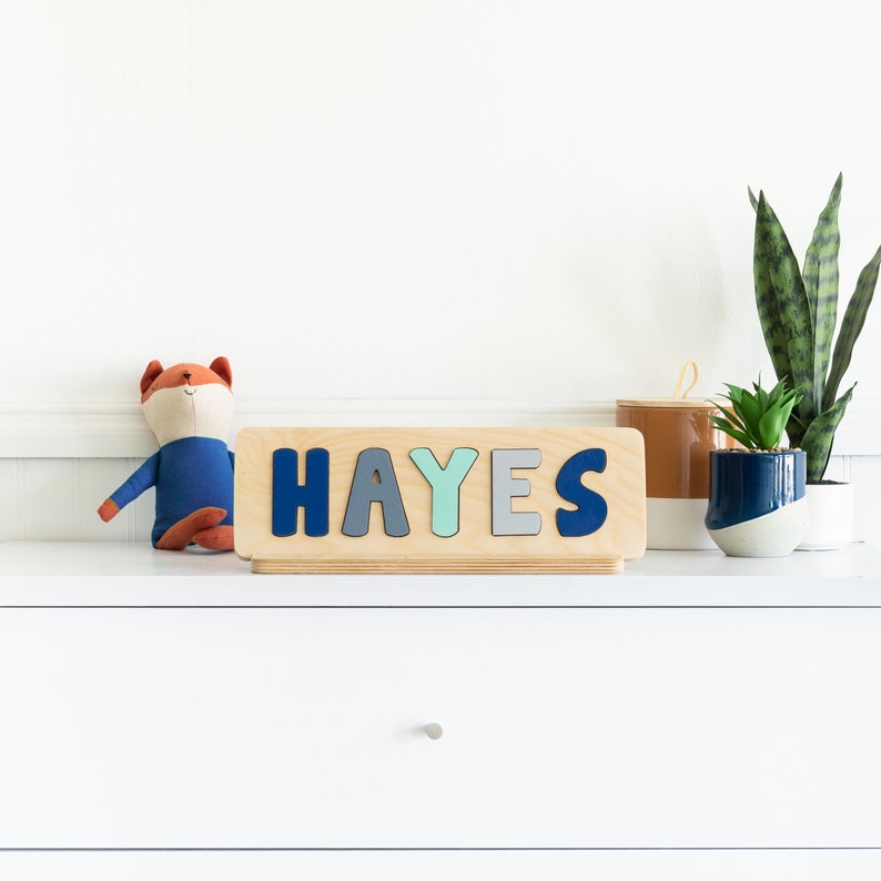 Custom Name Puzzle For Kids, Easter Gifts, Wooden Name Puzzle, Personalized Gift for Baby, Toddler Puzzle, Wooden Montessori Toys. immagine 3