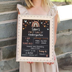 First Day of School Sign, Back to School Chalkboard, Reusable 1st Day Board, Kindergarten, Preschool, Last Day of School, Kids Photo Prop